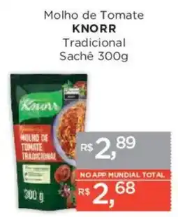 Supermercados Mundial molho de tomate knorr tradicional oferta