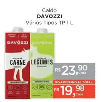 Supermercados Mundial Caldo davoZZi vários tipos tp 1 l oferta