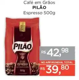 Supermercados Mundial Café em grãos pilão espresso oferta