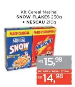 Supermercados Mundial Kit Cereal Matinal Snow Flakes + Nescau oferta