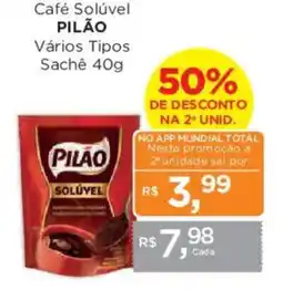 Supermercados Mundial Café Solúvel Pilão Vários Tipos oferta