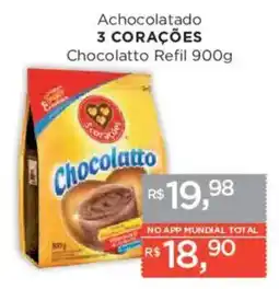 Supermercados Mundial Achocolatado 3 corações oferta