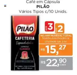 Supermercados Mundial Café em Cápsula Pilão oferta