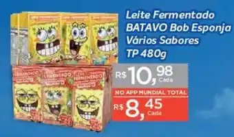 Supermercados Mundial Leite Fermentado BATAVO Bob Esponja Vários Sabores oferta