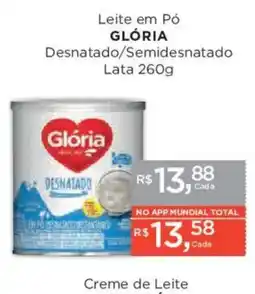 Supermercados Mundial Leite em Pó Glória Desnatado/Semidesnatado oferta