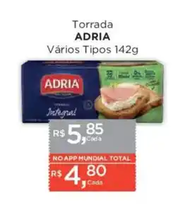 Supermercados Mundial Torrada adria vários tipos oferta