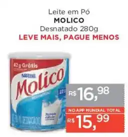 Supermercados Mundial Leite em Pó Molico oferta