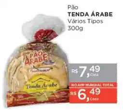 Supermercados Mundial Pão tenda árabe vários tipos oferta