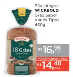 Supermercados Mundial Pão integral wickbold grão sabor vários tipos oferta