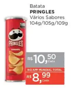 Supermercados Mundial Batata pringles vários sabores oferta