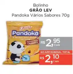 Supermercados Mundial Bolinho grão lev pandoka vários sabores oferta