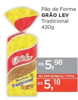 Supermercados Mundial Pão de Forma Grão Lev Tradicional oferta