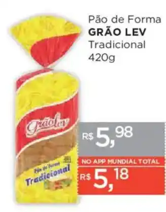 Supermercados Mundial Pão de Forma Grão Lev Tradicional oferta