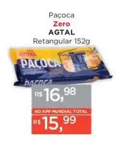 Supermercados Mundial Paçoca zero agtal oferta