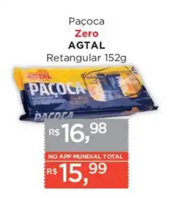 Supermercados Mundial Paçoca zero agtal oferta