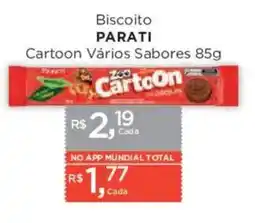 Supermercados Mundial Biscoito parati cartoon vários sabores oferta