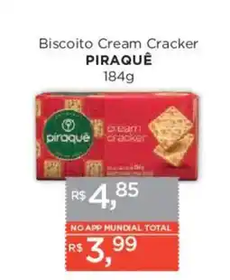 Supermercados Mundial Biscoito cream cracker piraquê oferta