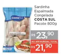 Supermercados Mundial Sardinha espalmada congelada costa sul oferta