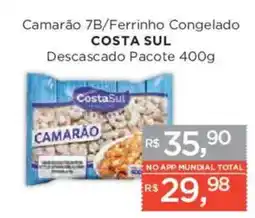 Supermercados Mundial Camarão 7b/ferrinho congelado costa sul descascado oferta