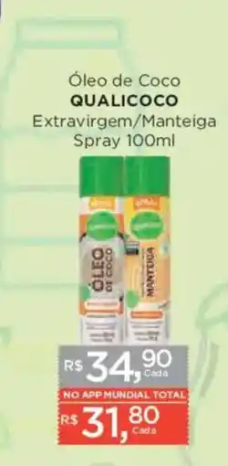Supermercados Mundial Óleo de Coco Qualicoco Extravirgem/Manteiga Spray oferta