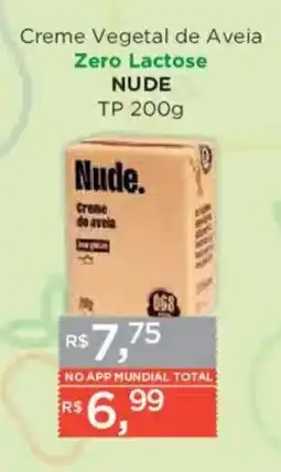 Supermercados Mundial Creme vegetal de aveia nude oferta