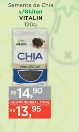 Supermercados Mundial Semente de Chia s/glúten oferta