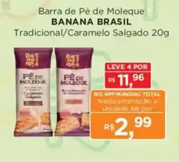 Supermercados Mundial Barra de Pé de Moleque Banana Brasil oferta