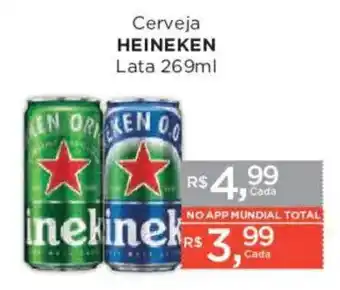 Supermercados Mundial Cerveja heineken oferta