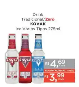 Supermercados Mundial Drink Tradicional/Zero Kovak Ice Vários Tipos oferta