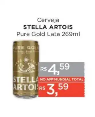 Supermercados Mundial Cerveja stella artois pure gold lata oferta