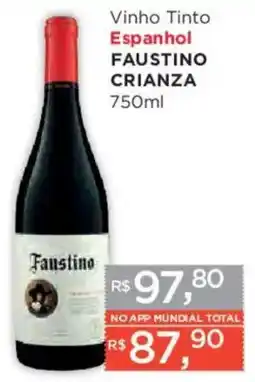 Supermercados Mundial Vinho tinto espanhol faustino crianza oferta
