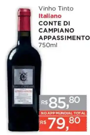 Supermercados Mundial Vinho tinto italiano conte di campiano appassimento oferta