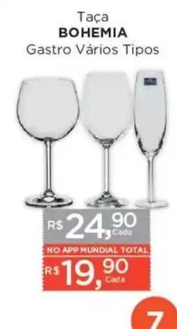 Supermercados Mundial Taça bohemia gastro vários tipos oferta