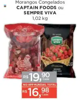 Supermercados Mundial Morangos Congelados Captain Foods ou Sempre Viva oferta