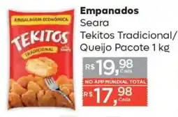 Supermercados Mundial Empanados Seara Tekitos Tradicional/ Queijo Pacote oferta