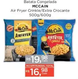 Supermercados Mundial Batata congelada mccain air fryer crinkle/extra crocante oferta