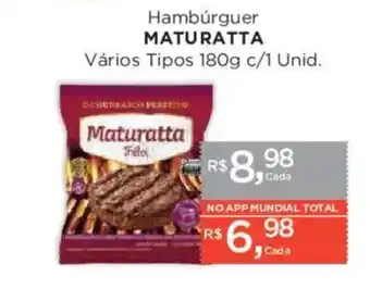 Supermercados Mundial Hambúrguer maturatta oferta