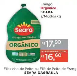 Supermercados Mundial Frango orgânico seara s/miúdos kg oferta
