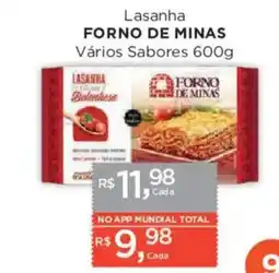 Supermercados Mundial Lasanha forno de minas vários sabores oferta