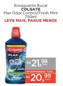 Supermercados Mundial Enxaguante bucal colgate plax odor control/fresh mint oferta