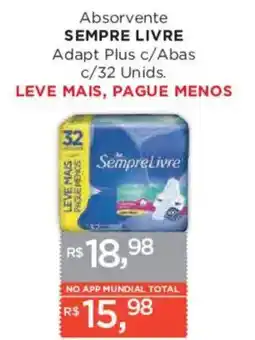 Supermercados Mundial Absorvente sempre livre oferta