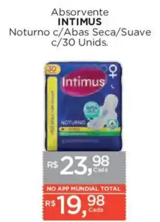 Supermercados Mundial Absorvente intimus noturno c/abas seca/suave oferta