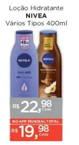 Supermercados Mundial Loção Hidratante NIVEA Vários Tipos oferta
