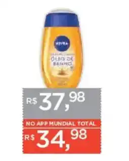 Supermercados Mundial óleo de banho oferta