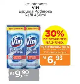 Supermercados Mundial Desinfetante vim espuma poderosa oferta