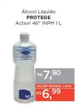 Supermercados Mundial álcool líquido protege action 46° inpm 1 l oferta