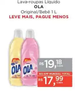 Supermercados Mundial Lava-roupas Líquido OLA Original/Bebê oferta