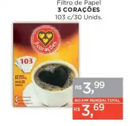 Supermercados Mundial Filtro de Papel 3 Corações oferta