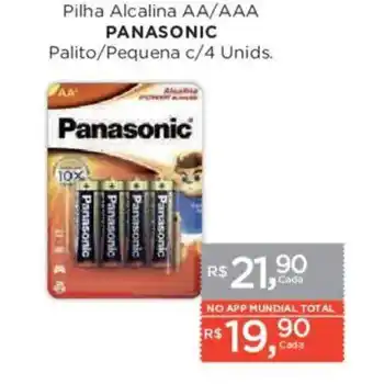 Supermercados Mundial Pilha Alcalina AA/AAA Panasonic Palito/Pequena oferta