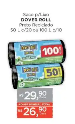 Supermercados Mundial Saco p/Lixo dover roll preto reciclado oferta